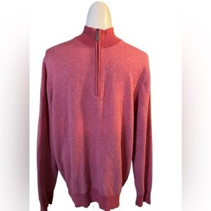 Vineyard Vines Men SZ MD Thaxter Stripe 1/4 Zip Pullover Sweater 15% Cashmere